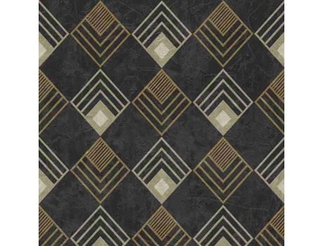 Papel De Parede A.s. Creation Sp15444 Preto Geométrico Lavável E Escovável