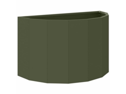 Conjunto 1 Vaso De Exterior Vidaxl Verde-azeitona Aço (60 X 30 X 35 Cm)