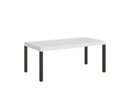 Mesa de Jantar Extensível 90X90/246 Cm Everyday Premium Cinza Branca Quadro Antracite ITAMOBY