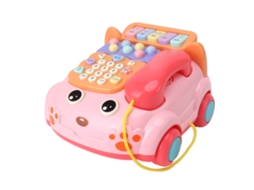 Mali brinquedo Telefone Bebê com Música e Luzes Cartoons Educação Bilingue Interativa Rosa para Crianças