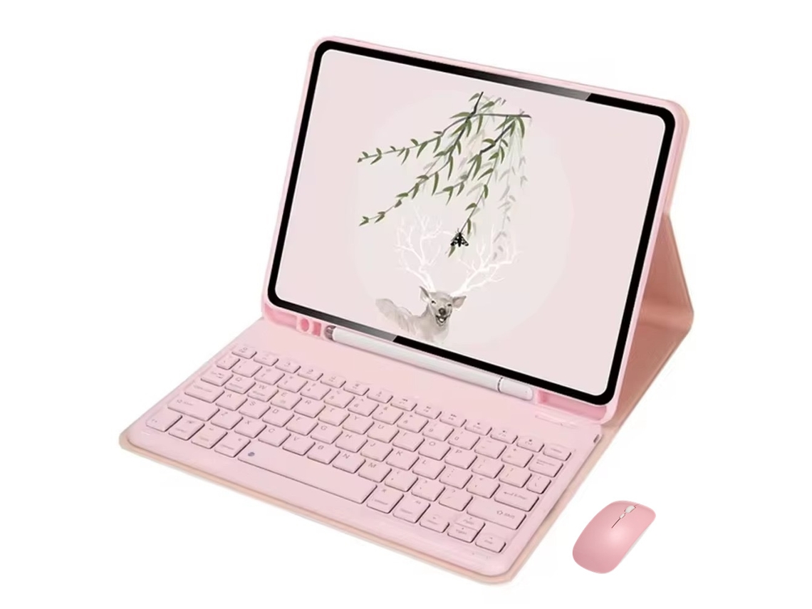 Capa Com Teclado Para Samsung Galaxy Tab A11 Plus 11 Polegadas Com Mouse, Rosa Gertiz (2025)