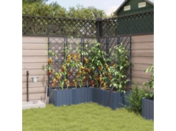 Vidaxl Vaso De Jardim Cinzento 40 X 40 X 125,5 Cm Pp