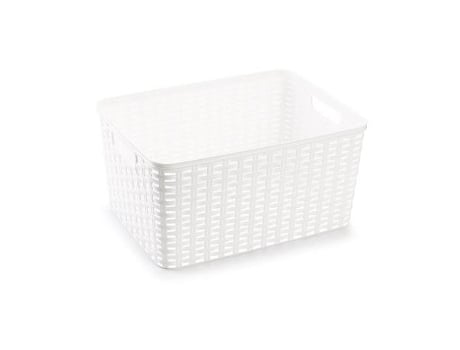 Cesta rattan 38x28 cm blanca