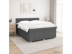 Vidaxl Cama Box Spring Com Colchão Cinzento-escuro 200 X 200 Cm Tecido