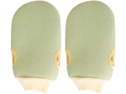 Luvas Esfoliantes De Poliéster, Verdes, Conjunto De 2 Unidades Para Esfoliação E Massagem Corporal.
