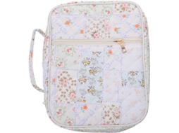 Solustre Feminino Porta-Bíblia com Altura, Acolchoado e com Zíper Duplo, Tamanho do Acolchoamento 28cm, Bolsa para Transporte