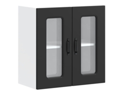 Armário de parede para cozinha Porta Vidro Kalmar Preto MAISON EXCLUSIVE