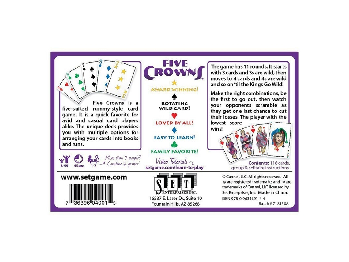 Jogo de cartas de cinco coroas - Jogos divertidos para noite de jog