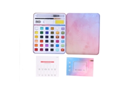 Rebe-conjunto De Pintura Acuarela Com Pincéis, Papel De Acuarela, Lápis 2b E Sacapontas 36 Cores Para Estudantes