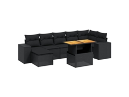 Garden Sofa Set, Garden Sofa Sets Vidaxl Preto Rattan / Vime (n/a)