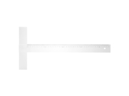 Esquadro T De Acrílico Branco 45cm, Destacável, Para Trabalhos Em Madeira