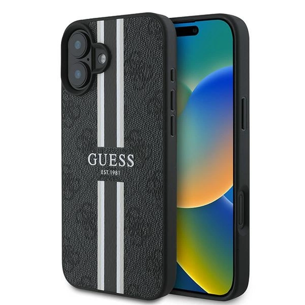 Guess Case Hardcase 4g Com Listras Impressas Para Magsafe Para Iphone 16 Plus 6.7
