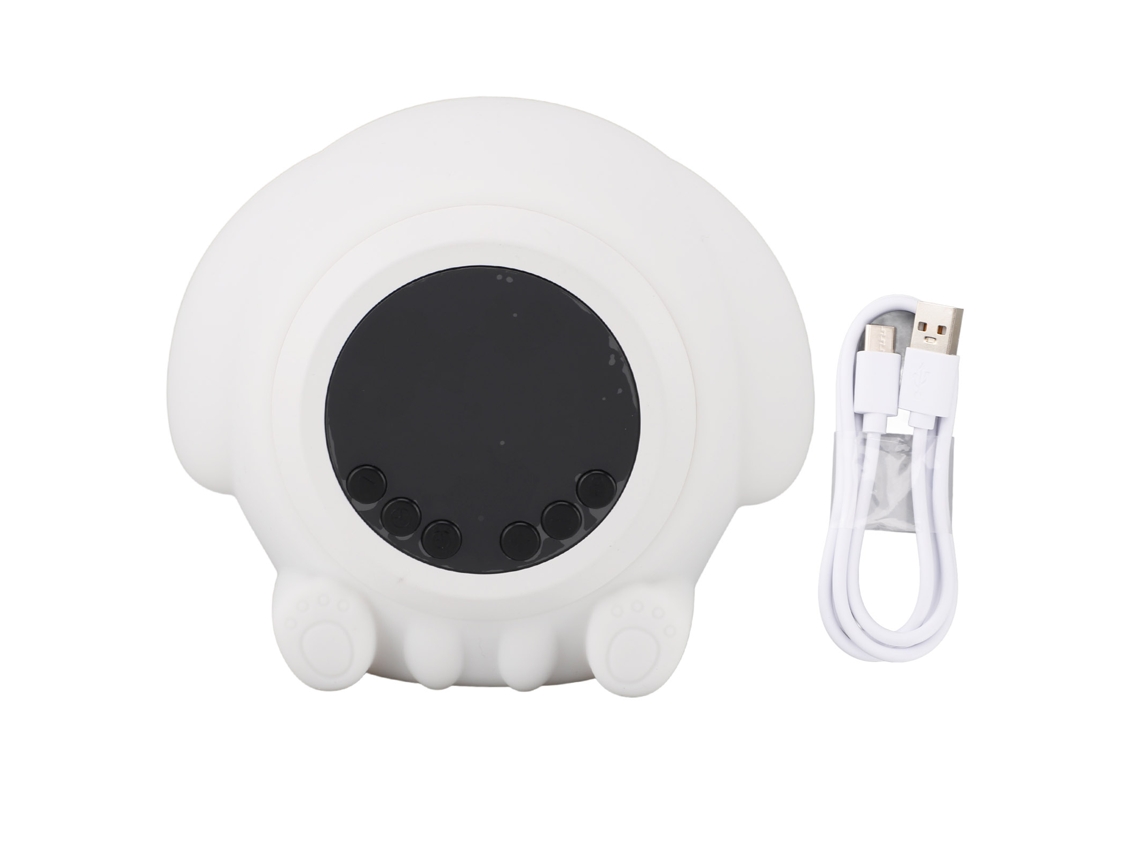 Despertador com máquina de ruído branco Baok com 7 sons, 17 níveis de volume, Bluetooth e luz noturna para ajudar bebês e adultos a dormir.
