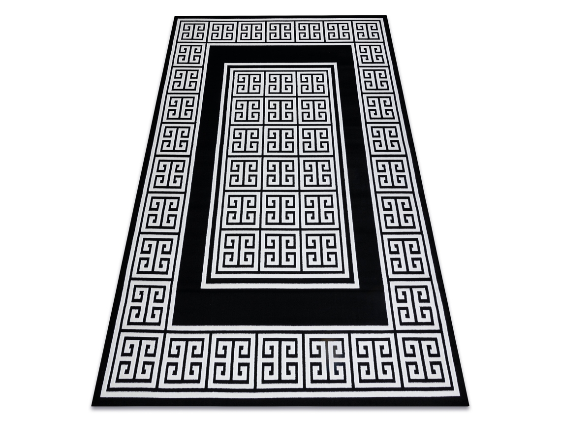 Tapete Gloss Moderno 6776 85 À Moda, Quadro, Grego Preto/Marfim (200 x 290 cm)