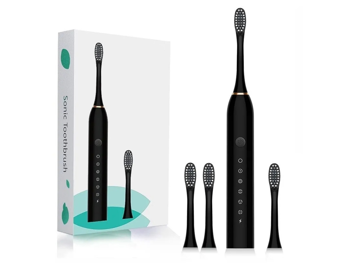 Escova de Dentes Elétrica Recarregável Usb 6 Modos Impermeável com Indicador de Luz S/MARCA