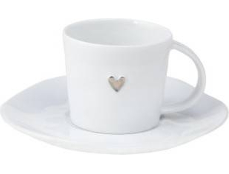 Chávena RÄDER DESIGN STORIES Coração Prateado (Porcelana - 6 cm)