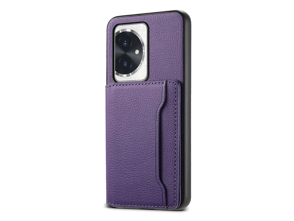 Capa Para Celular Honor 100 Com Textura De Couro De Bezerro, Design De Porta-cartões E Cobertura Total.