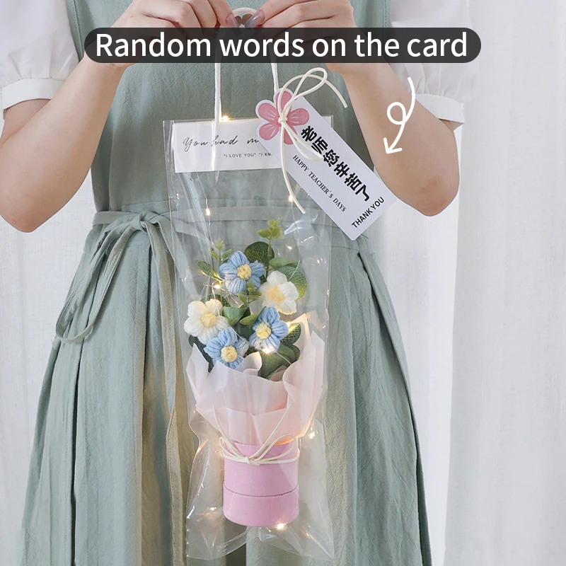 Buquês de Crochê, Buquês de Formatura, Buquês de Tricô, Presentes com Flores Artificiais MDUG