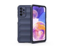 Capa Halinuia Para Samsung Galaxy A23 Magic Shield Tpu Flanela Azul Escuro (proteção Integral, Interior Em Flanela)