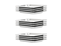 Vidaxl Recipientes Gastronorm 12 Pcs Gn 1/4 20 Mm Aço Inoxidável