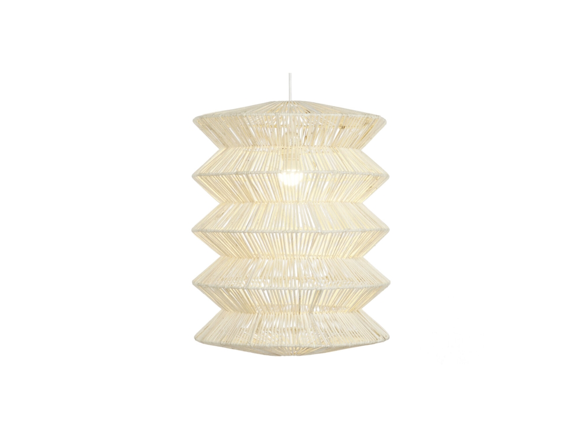 Luminária de Teto em Rattan e Ferro Natural, 40x40x54cm ALEXANDRA HOUSE LIVING