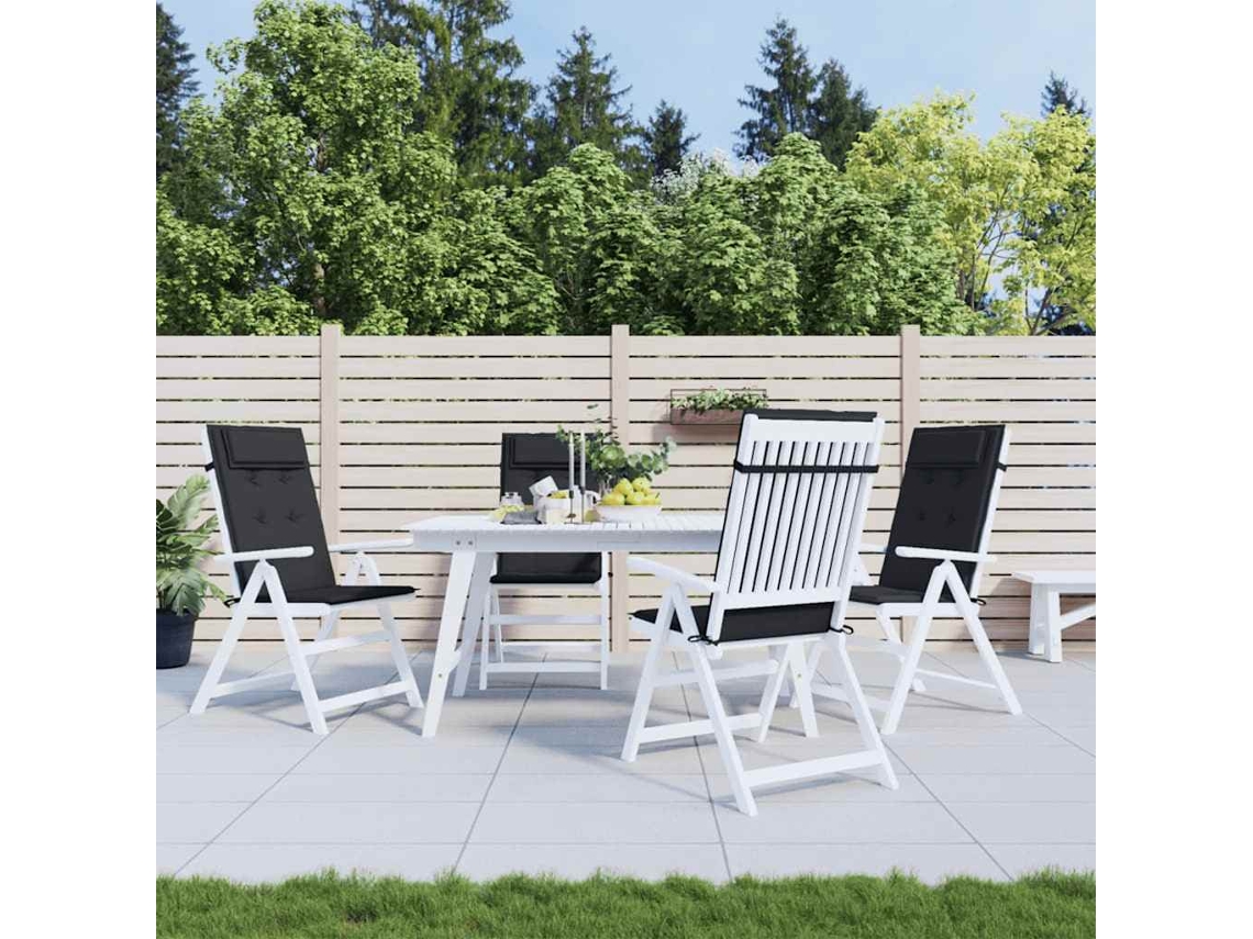 Vidaxl Almofadões P/ Cadeira Encosto Alto 4 Pcs Tecido Oxford Preto
