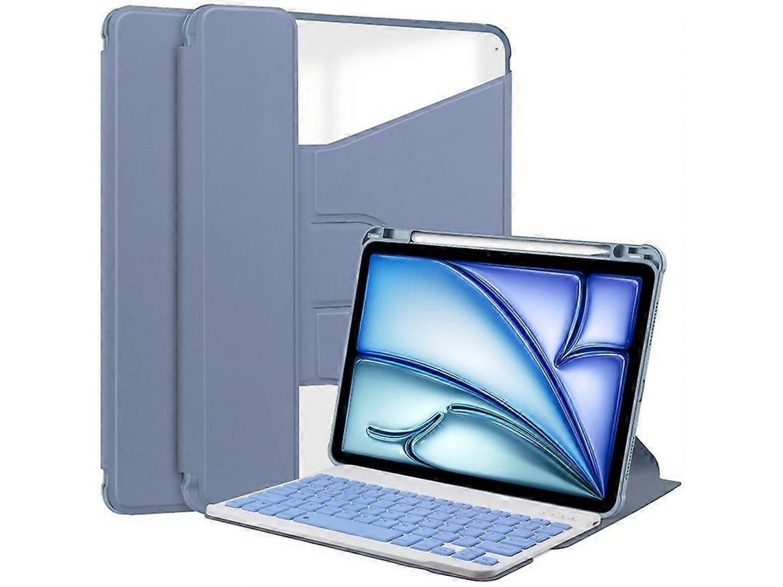 Capa Com Teclado Em Couro Pu E Acrílico Para Ipad Air 11 (2025) Elysve