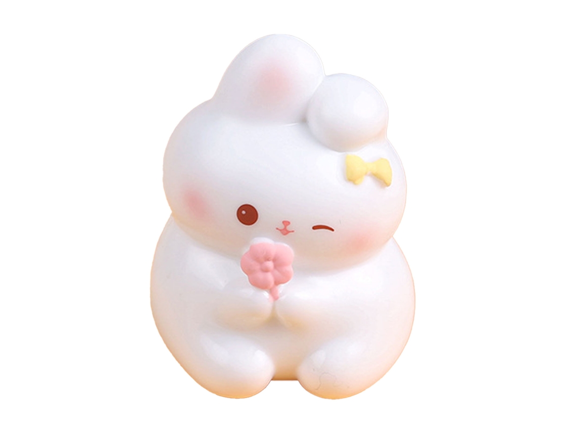 Figura de Coelho em Resina para Decoração de Mesa