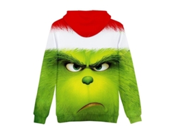 2026 sudadera Navideña Unisex com Estampado 3d Grinch Moda Hip Hop Outono Inverno Verão M