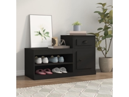 Vidaxl Sapateira 100x42x60 Cm Derivados De Madeira Preto
