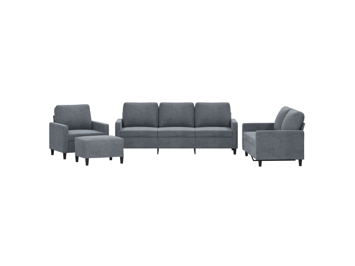 Conjunto 1 Conjunto De Sofás Vidaxl Cinzeto Veludo (60 X 50 X 41 Cm)