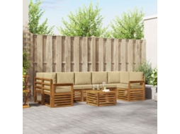 Vidaxl Conjunto De Sofás Para Exterior 8 Unid. Natural E Bege