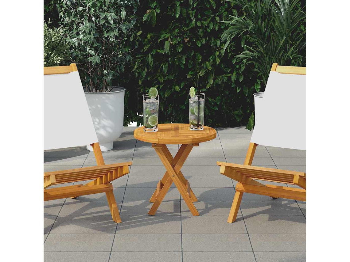 Vidaxl Tampo De Mesa Redondo 2,5 Cm 40 Cm Madeira De Teca Maciça