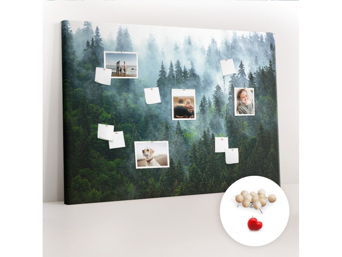 Painel De Cortiça Para Parede Floresta Nublada Para A Sala De Estar Espelharte (140x100 Cm)