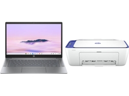 Pack Portátil HP Chromebook 14a-nf0000np (14'' - Intel Core i3-N305 - RAM: 8 GB - 256 GB SSD - Intel UHD) + Impressora HP DeskJet 2821e