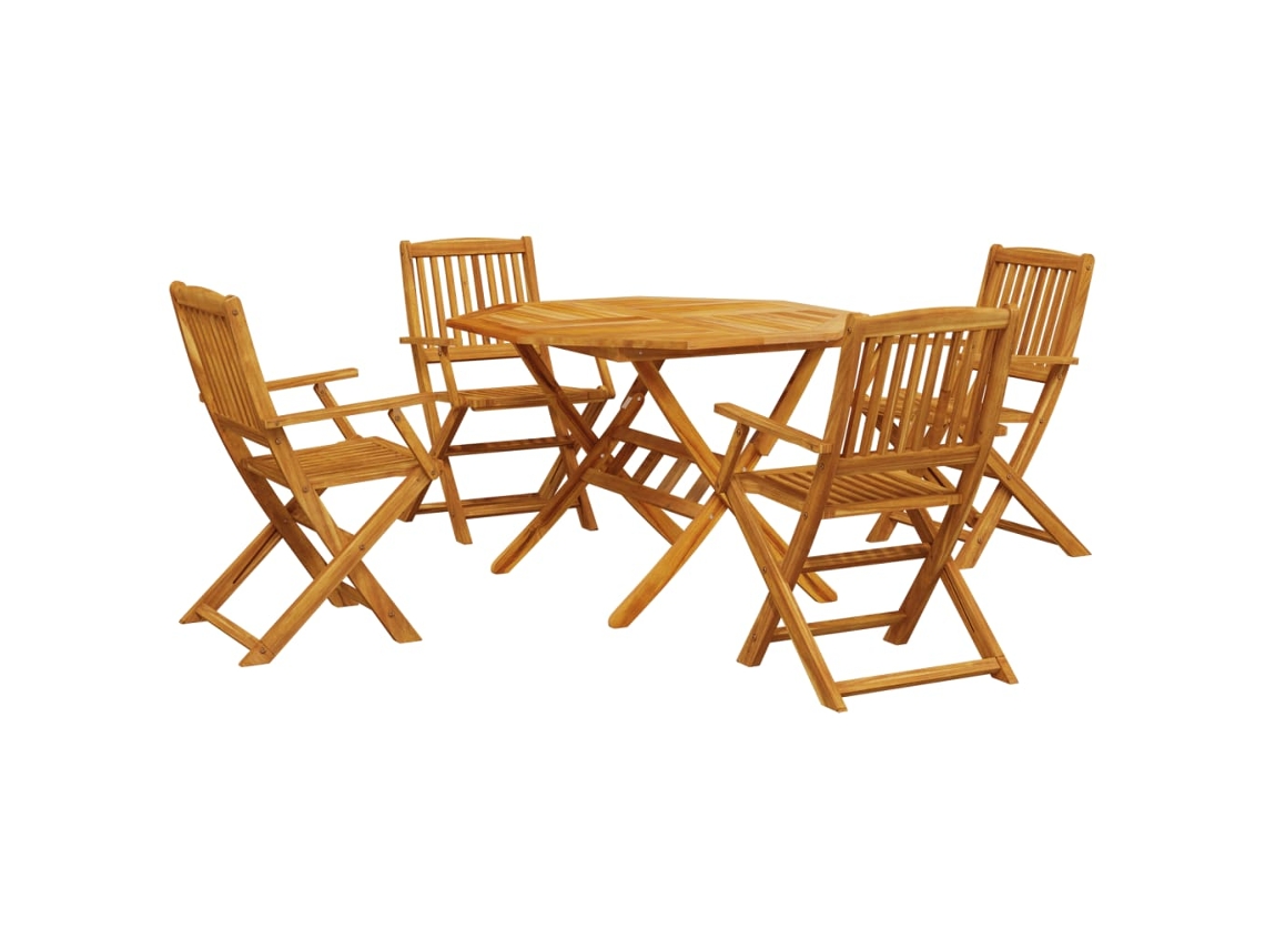 Conjunto de Jantar Dobrável 5 Pcs Madeira Acácia Maciça MAISON EXCLUSIVE