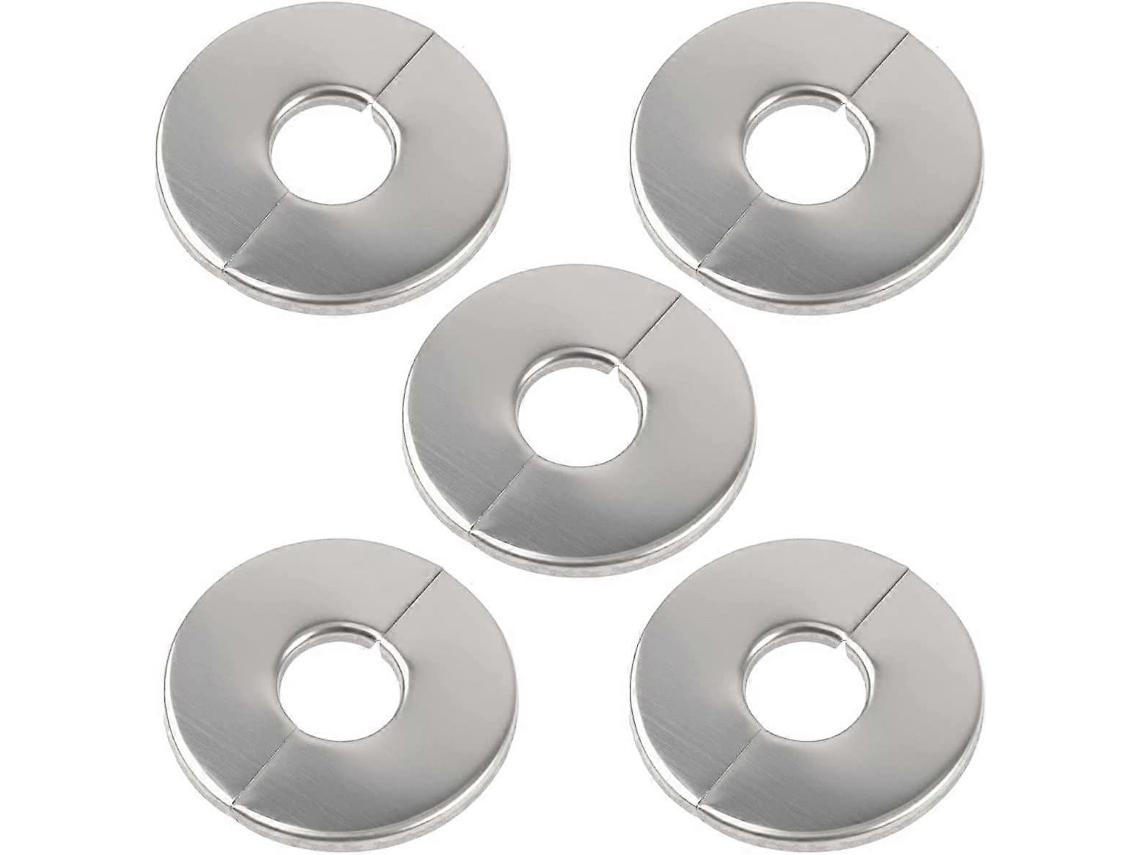 5 Peças Escudos de Aquecedor Rosetas de Aço Inoxidável Cromado Diâmetro Interno 51mm | S/MARCA