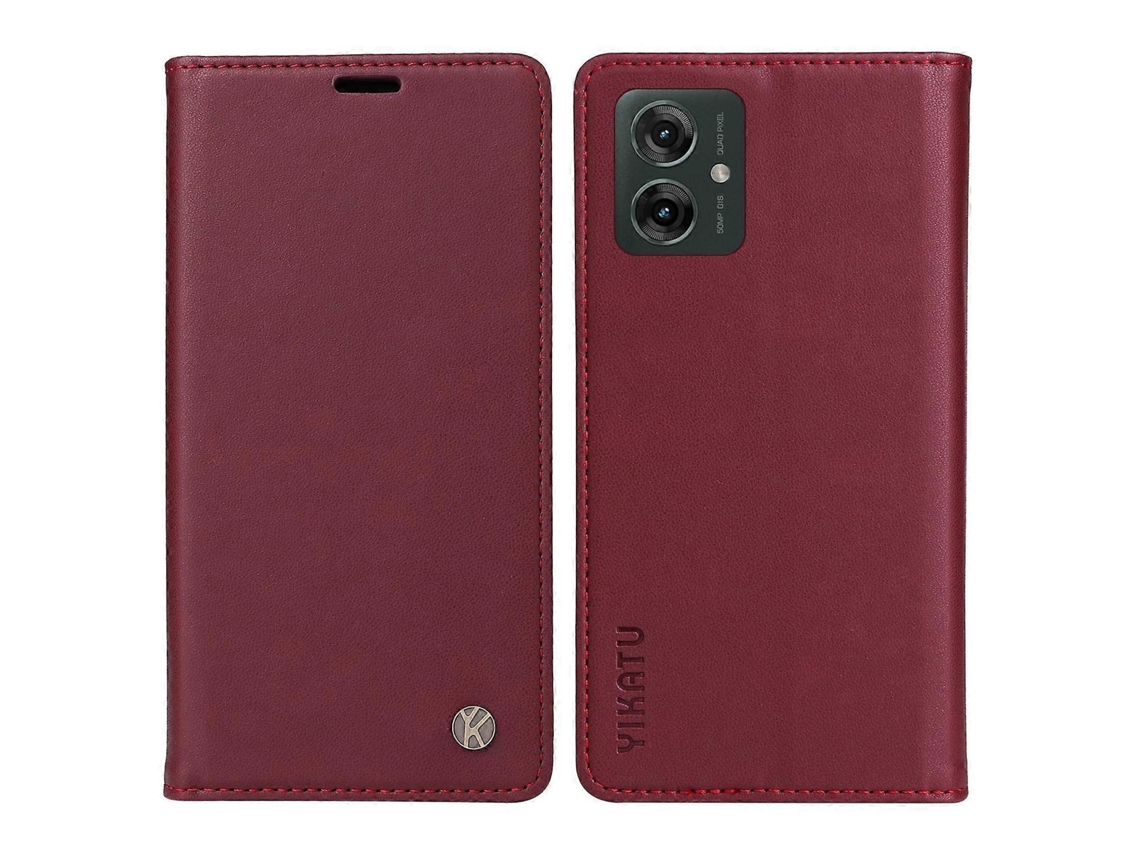 Capa De Couro Compatível Com Motorola Moto G55 5g Com Suporte E Fecho Magnético Resistente, Multicolorida