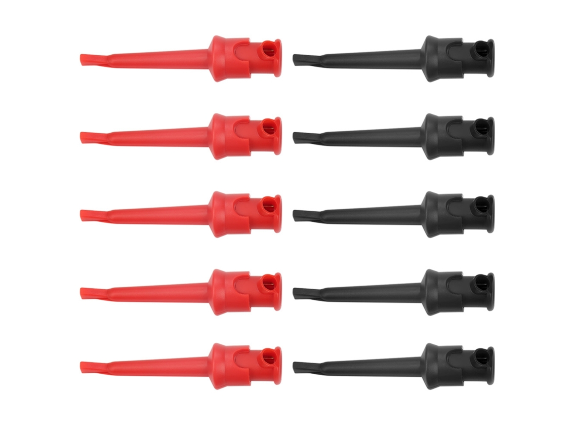 10pcs Gancho de Teste P5002 para Multímetro Smd Ic, Clip de Teste com Revestimento de Ouro, Preto e Vermelho
