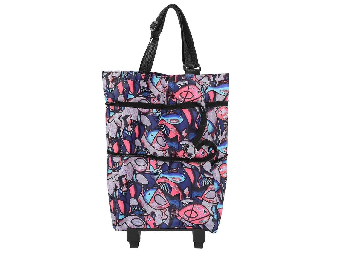 Carrinho de Compras Dobrável Rolling Tote Bag Mulheres Rolando Saco de Supermercado Saco de Compras com Rodas GOKOCO