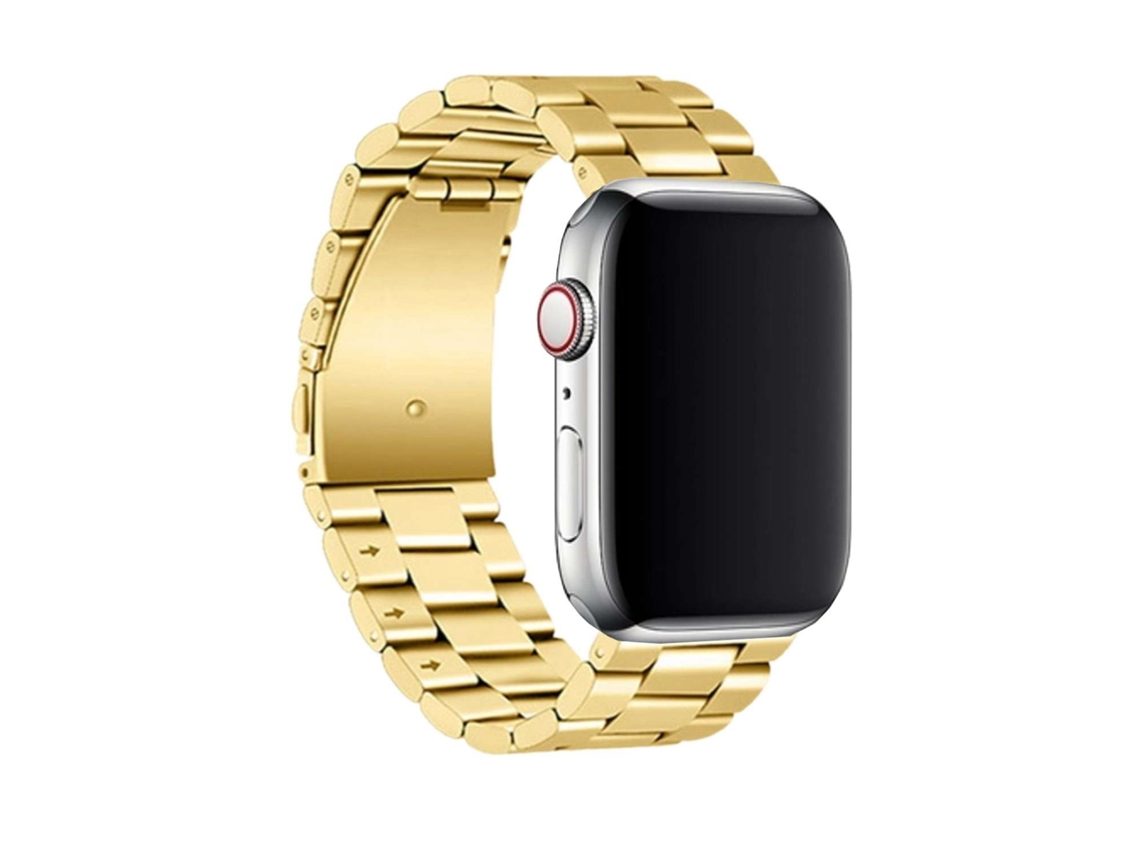 Bracelete Aço Inoxidável Adaptável Gold para Apple Watch Series 8 41Mm