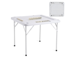 VEVOR Mahjong Tabela 4 Jogador Folding Card Table & 4 Porta-Copos Bandejas de Chip Branco