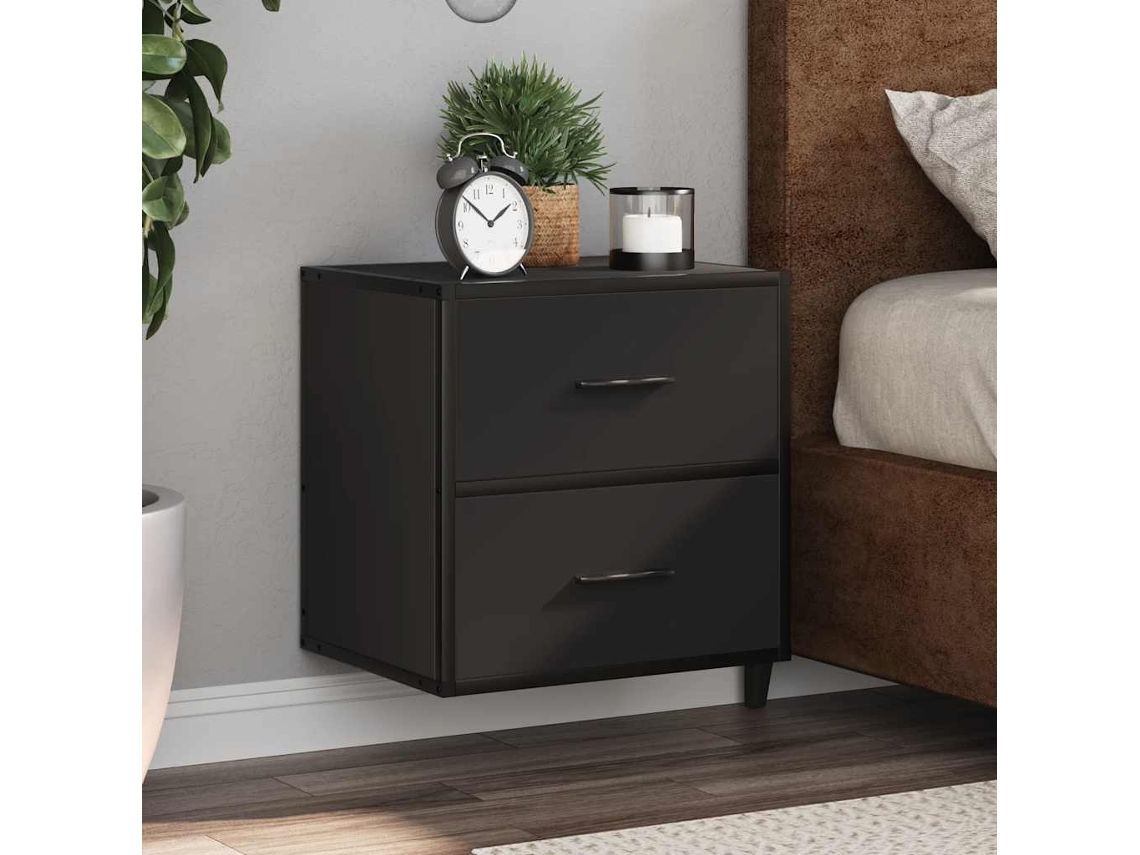 Vidaxl Mesas De Cabeceira De Parede 2 Pcs 40x31x39,5 Cm Preto