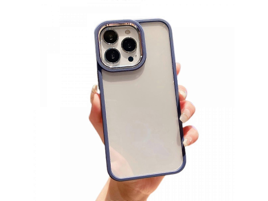 Capa Protetora Para Iphone 11 De 6,1 Polegadas, Design Simples Em Acrílico, À Prova De Choque, Ultrafina, Azul.