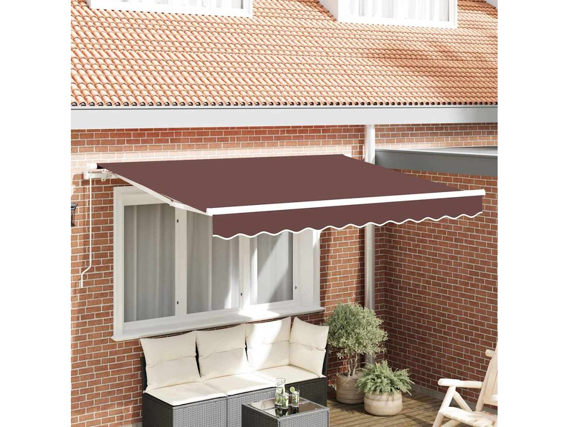 Vidaxl Tecido De Substituição Para Toldo Castanho 235 X 195 Cm