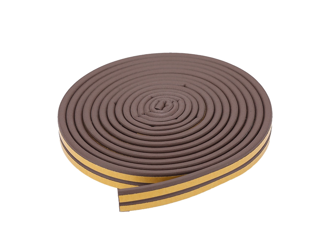 Fita de Vedação Autoadesiva para Porta e Janela 5m 9*6mm Borracha Epdm Anti ruído Marrom | S/MARCA