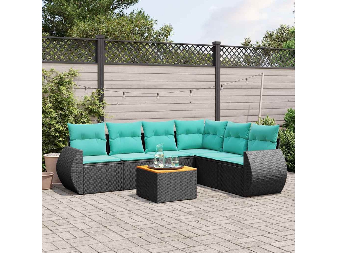 Conjunto de Jantar para Jardim com 7 Peças em Madeira de Acácia Maciça 150x200 cm VIDAXL
