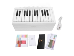 Mali calendário de Piano Tocável 2025 com 25 Teclas Bateria Recarregável 1000mah Branco