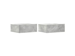 Floating Nightstand, Floating Nightstands Vidaxl Cinzeto Madeira Processada (n/a)