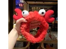 Faixa De Cabelo De Maquiagem Cute Amigável À Pele Elástica Leve Para Lavar O Rosto Skincare Crab Red